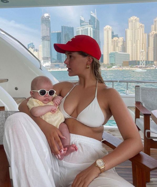 molly mae and bambi tommy fury hague dubai yacht boat day shades sunglasses designer burj khalifa celeb celebs celebrity gossip news blog