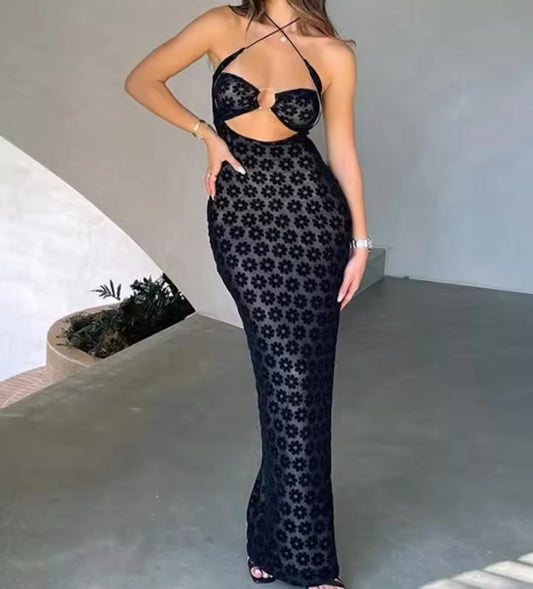 Bralet Style Halter Maxi Dress