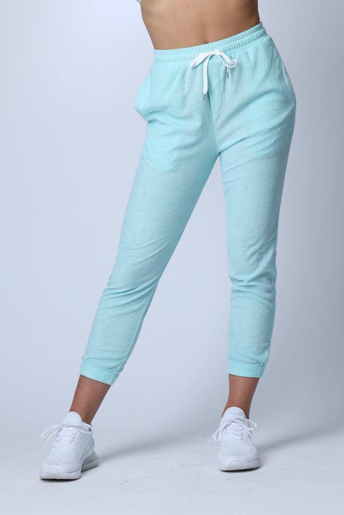 Just Chillin' Cropped Joggers in Mint - watts that trend