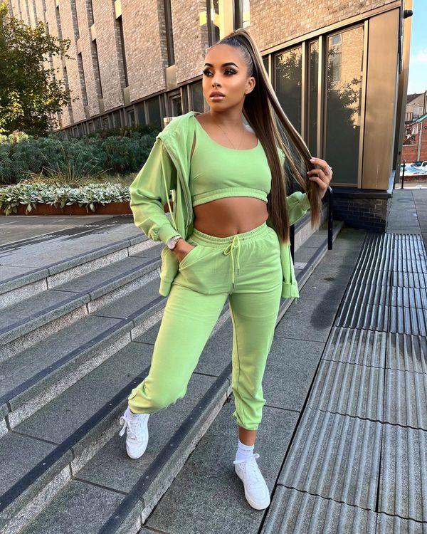 Premium Zip Hoodie, Jogger and Crop Set in Mint – watts that trend